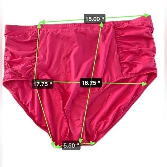 La Blanca Island Goddess Side Shirred High Waist Bottom Women Plus Size 22W Pink - Picture 5 of 13